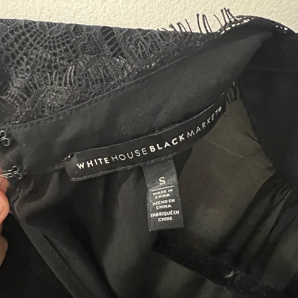 WHBM Black Sheer Lace Top - S - Picture 7 of 10